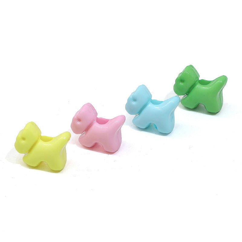 Solid Color Puppy Acrylic Beads 12mm Assorted Bright Pastel 100pcs 4