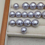 Purple Pearl Glass Beads 10mm 12mm Imitation Lustrous Round 5pcs