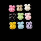Heart and Rabbit Metal Beads Polka Dot Painted Alloy 10pcs 2