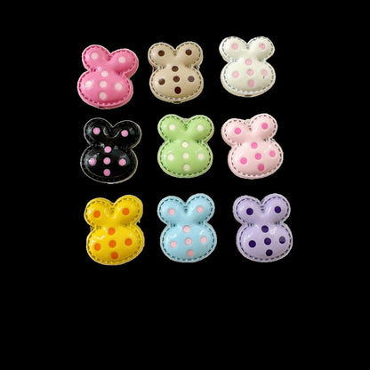 Heart and Rabbit Metal Beads Polka Dot Painted Alloy 10pcs 2