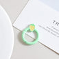 Strawberry Painted Circle Zinc Alloy Trigger Spring Keyrings 6pcs 32mm 15