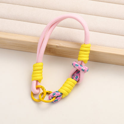 Patterned Macrame Dual Ring Phone Charm Polyester 33cm 2pcs 7