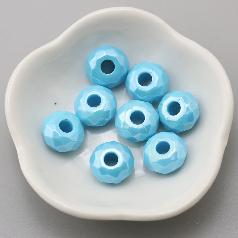 Acrylic Faceted Spacer Beads 15mm Large Hole 40pcs 14