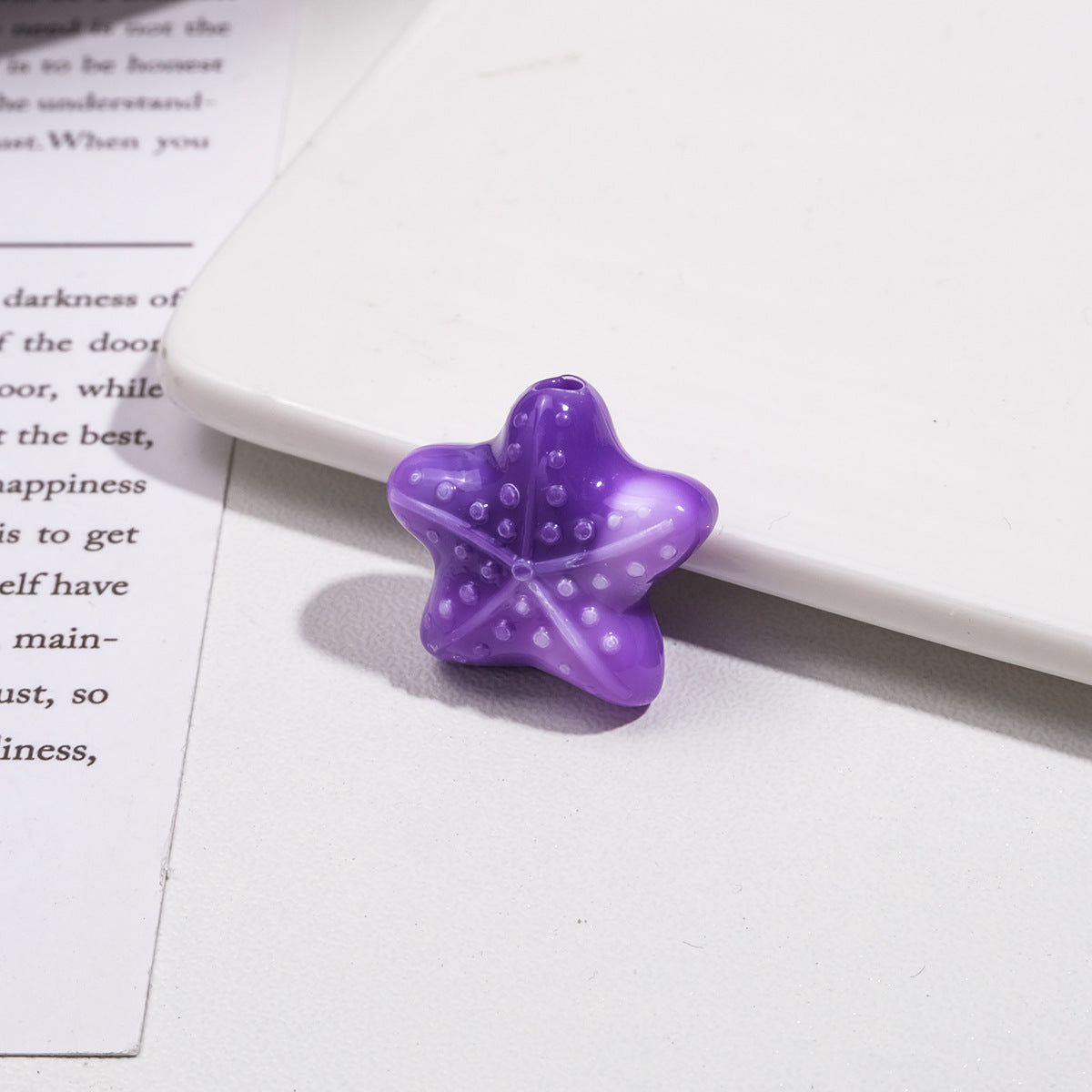 Gradient Starfish Acrylic Beads 21/38mm Two-Color Textured 10pcs 13