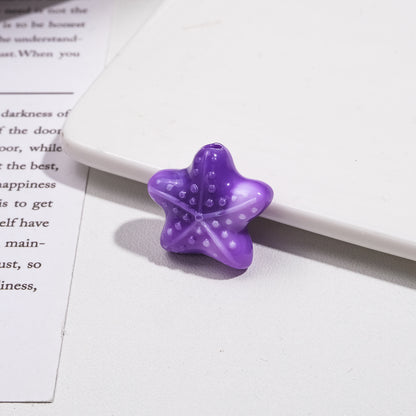 Gradient Starfish Acrylic Beads 21/38mm Two-Color Textured 10pcs 13