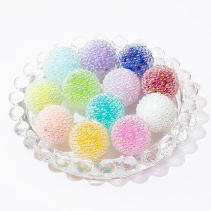 Opaque Bubblegum Beads 15-19mm Macaron Textured Raised Dots 10pcs