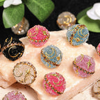 Star Moon Rhinestone Bubblegum Beads 17mm Celestial Design 10pcs