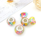 Resin Spacer Beads 14mm Rainbow Pattern 40pcs 6