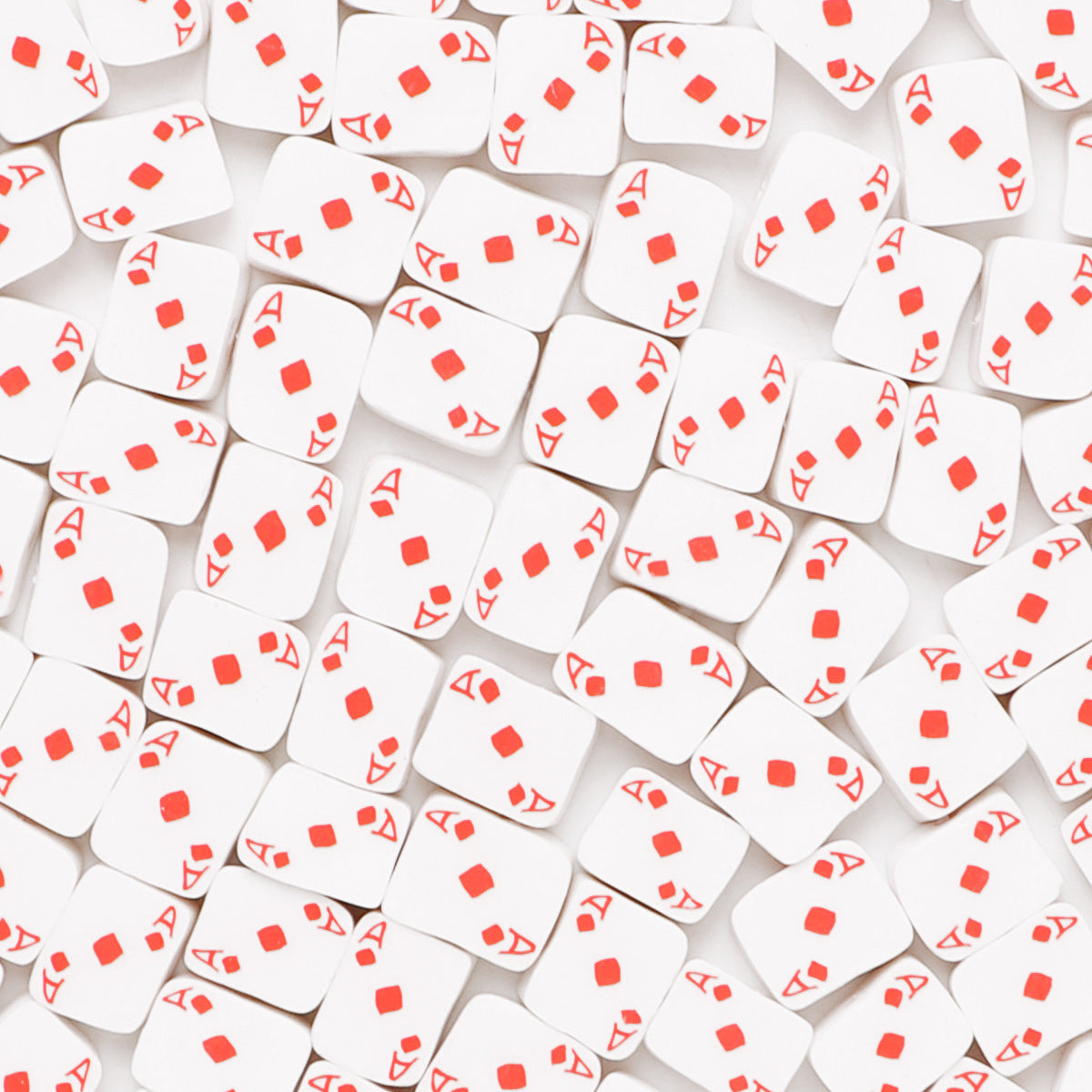Flat Clay Beads 10mm Playing Cards Polymer Mixed 100pcs 7