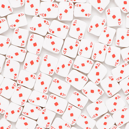 Flat Clay Beads 10mm Playing Cards Polymer Mixed 100pcs 7