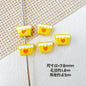 Baking Painted Teddy Bear and Flowerpot Metal Beads 15mm 10pcs 21