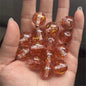 Clear Tinsel Filled Resin Beads 16mm Round Shimmering Blue 100pcs 11