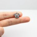 Chrome Alloy Rhinestone Beads Star Heart Crown Shapes 4pcs 6