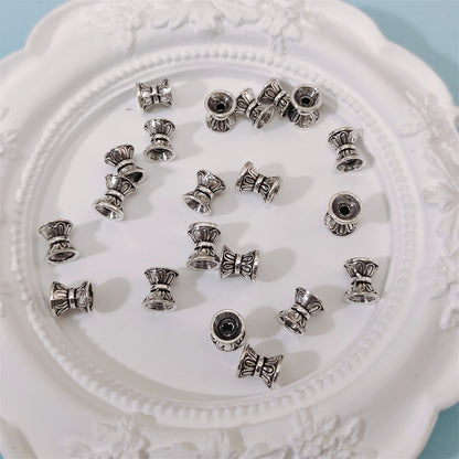Alloy Lotus Pedestal Bead Caps 6mm 8mm Double-Sided 100pcs 4