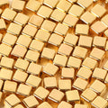 CCB Square Acrylic Beads 4mm Polished Metallic Finish 200pcs 5
