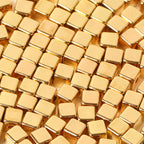 CCB Square Acrylic Beads 4mm Polished Metallic Finish 200pcs 5