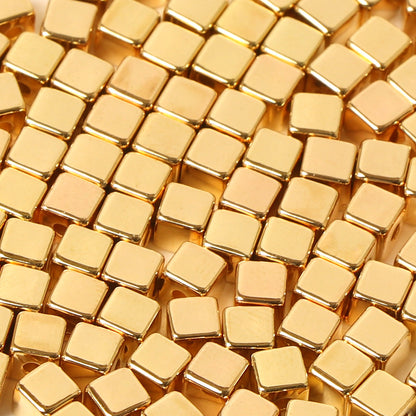 CCB Square Acrylic Beads 4mm Polished Metallic Finish 200pcs 5