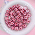 Leopard Bow Print Acrylic Square Beads 14mm Colorful Glossy 10pcs 3