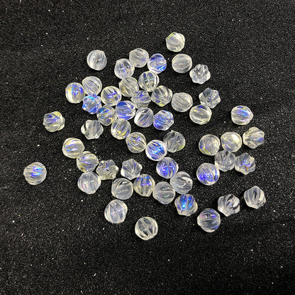 Czech Glass Beads Pumpkin 8mm Pastel Glow Grooved 100pcs 12