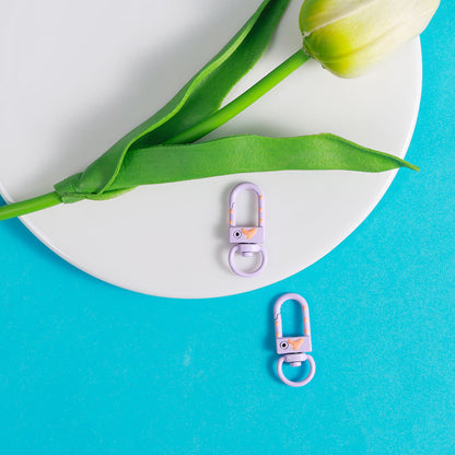 Enamel Heart Pattern Zinc Alloy Swivel Buckle Keychain Clasps 20pcs 13