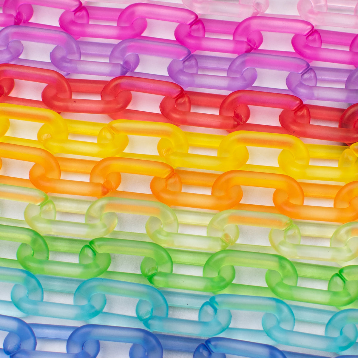 Matte Clear Acrylic Open Chain Links 20mm Colorful 100pcs