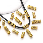 Stainless Steel Tube Metal Beads 8mm 12mm Hollow Patterned 20pcs
