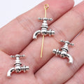 Water Faucet Metal Beads 15mm Zinc Alloy Detailed Vintage Style 40pcs