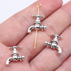 Water Faucet Metal Beads 15mm Zinc Alloy Detailed Vintage Style 40pcs
