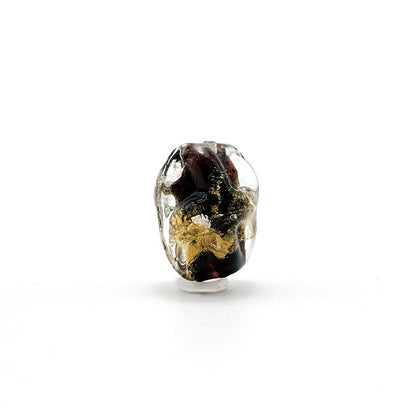Lampwork Glass Beads Irregular Oval Gold Dust Filled 13mm 10pcs 3