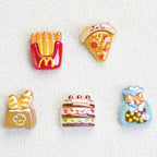 Glossy Fast Food Resin Beads Playful Miniature Set 10pcs 3