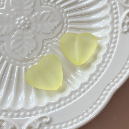 Matte Heart Acrylic Beads 24mm Pastel Colors 20pcs 10