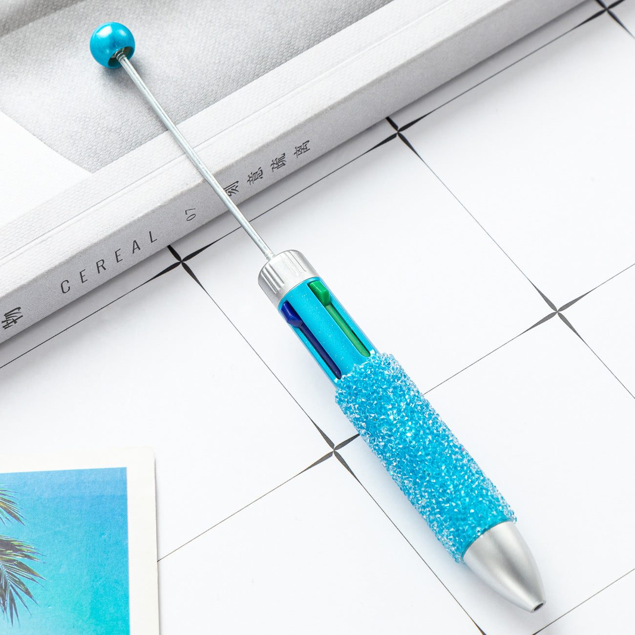 Beadable Pen Four Color Plastic Sugar Bead Design 4 In 1 17