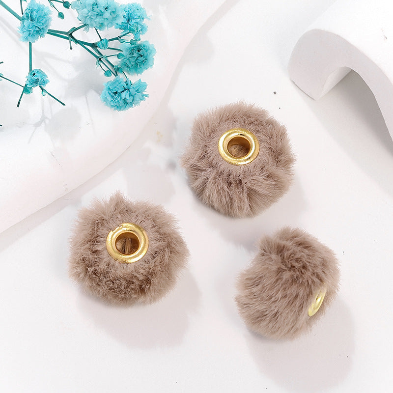 Fabric Fuzzy Abacus Spacer Beads 20mm Large Hole 50pcs 17