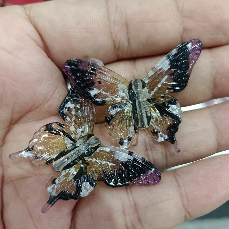 Transparent Swallowtail Acrylic Beads 25x45mm Colored Printing 100pcs 4