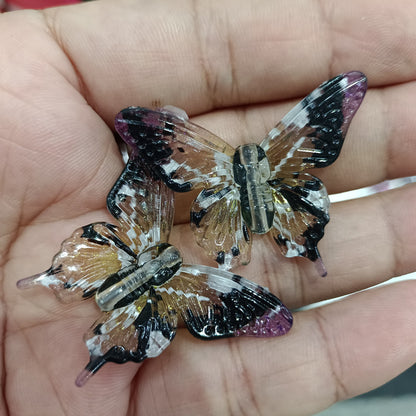 Transparent Swallowtail Acrylic Beads 25x45mm Colored Printing 100pcs 4