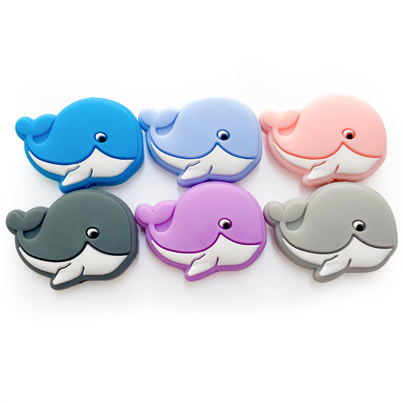 Silicone Focal Beads Whale Side Profile 20pcs 2