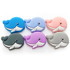 Silicone Focal Beads Whale Side Profile 20pcs 2