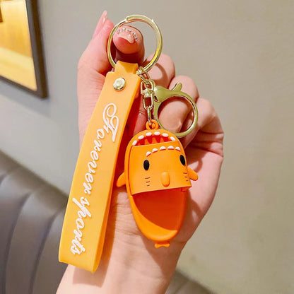 Silicone Shark Slippers Couple Keychain Cute Colorful Mini Shoes 8