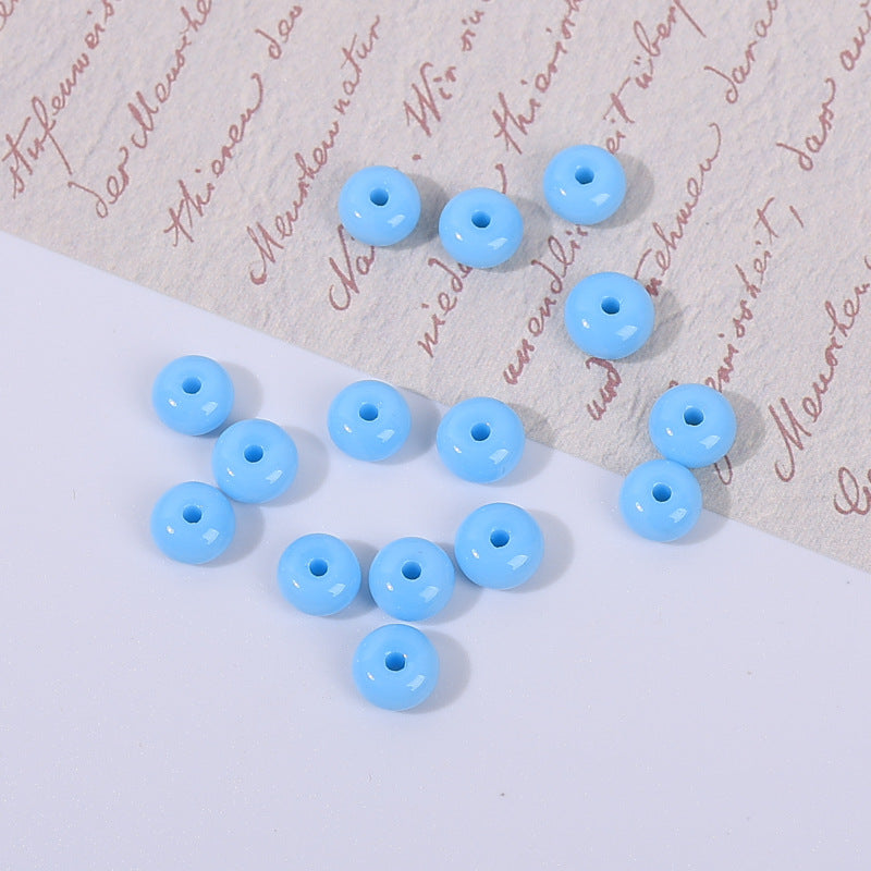 Glass Round Spacer Beads 6mm 8mm Imitation Jade Color 100pcs 7