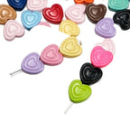 Mini Spiral Heart Acrylic Beads 11mm Colorful Mixed 50pcs 5