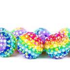 Rhinestone Bubblegum Beads 10-22mm Rainbow Striped Resin Chunky 5pcs
