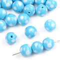 Painted Dots Glass Beads 12mm Colorful Glossy 2pcs 6