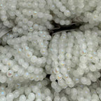 Electroplated Frosted Mermaid Glass Beads 6-10mm Pearlescent Rainbow Sheen 3