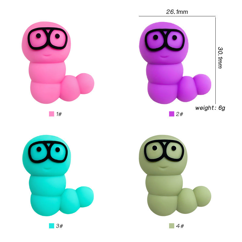 Silicone 3D Focal Beads Caterpillar Segmented Body Glasses 20pcs 3