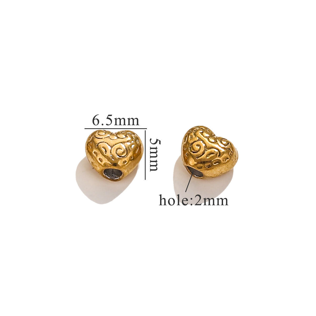 Stainless Steel Baroque Metal Beads Textured Vintage Style 20pcs 11