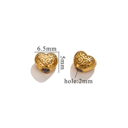 Stainless Steel Baroque Metal Beads Textured Vintage Style 20pcs 11