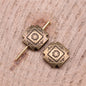 Square Metal Beads 4x10mm Vintage Pattern Alloy 30pcs 4