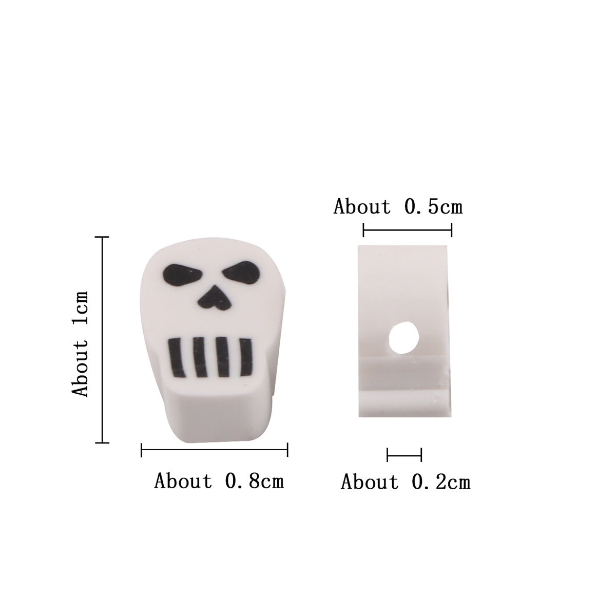 Halloween Ghost Clay Beads Polymer Festive Mix 100pcs 8