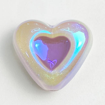 Glow Heart Acrylic Beads 15mm Two-Color Glow In The Dark 50pcs 16