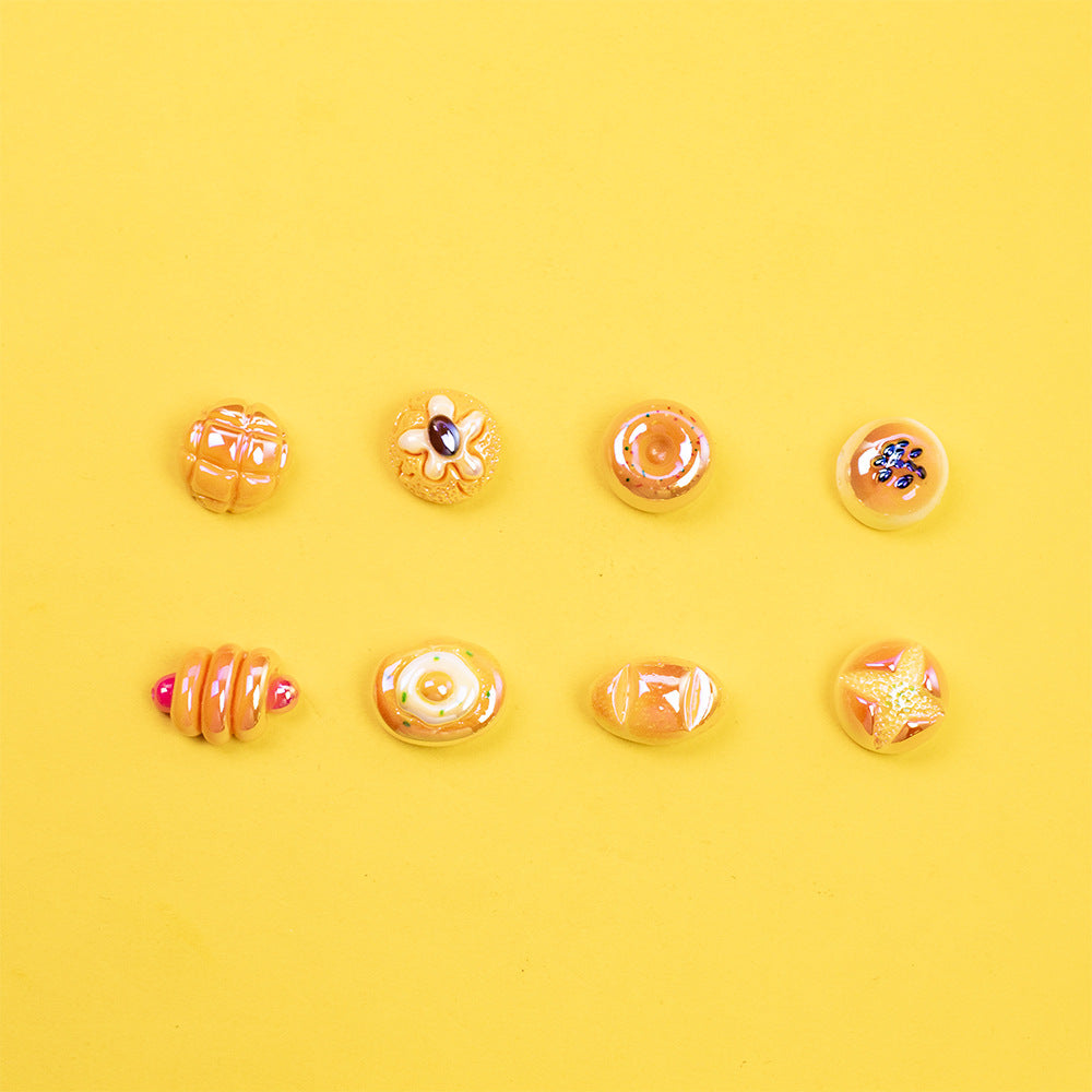 Glossy Bread Resin Beads Round 2.3mm Hole Warm Golden Colors 20pcs 3